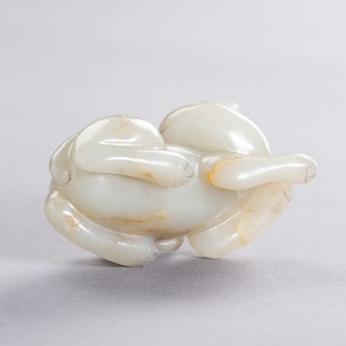 A CELADON JADE ‘CAT AND BUTTERFLY’ PENDANT, LATE QING TO REPUBLIC A CELADON JADE&hellip;