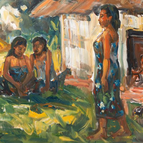 ´YOUNG LADIES IN THE COUNTRYSIDE” BY SOPHANNARITH (BORN 1960) JEUNES FEMMES AU P&hellip;