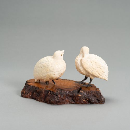 AN IVORY OKIMONO GROUP OF TWO QUAILS AN IVORY OKIMONO GROUP OF TWO QUAILSJapan
,&hellip;
