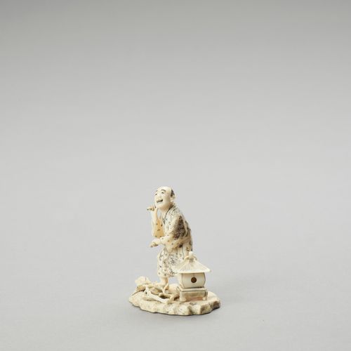 AN IVORY OKIMONO OF A TEMPLE DRUMMER AN IVORY OKIMONO OF A TEMPLE DRUMMERSigned
&hellip;