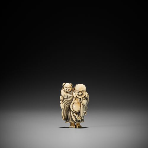 OKATORI: AN IVORY NETSUKE OF HOTEI AND KARAKO OKATORI: AN IVORY NETSUKE OF HOTEI&hellip;