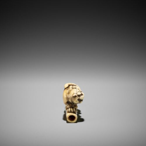 A POWERFUL KYOTO SCHOOL IVORY NETSUKE OF A TIGER ON BAMBOO A POWERFUL KYOTO SCHO&hellip;
