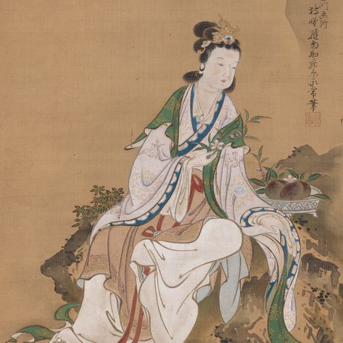KANO EIJO (1731-1787): A FINE KANO SCHOOL SCROLL PAINTING OF SEIOBO Par Kano Eij&hellip;