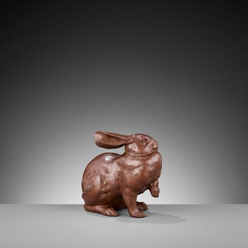 SHIHO: A FINE BRONZE OF A HARE Par Watanabe Shiho (née en 1894-1972), signé Shih&hellip;