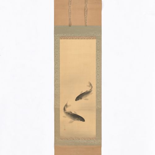 SEISEN: A SCROLL PAINTING OF CARPS By Seisen, signed Seisen with seal Seisen
Jap&hellip;