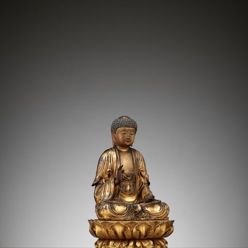 A LACQUER-GILT WOOD FIGURE OF AMIDA NYORAI 
日本，18世纪，江户时代（1615-1868年）





阿弥陀佛是阳&hellip;