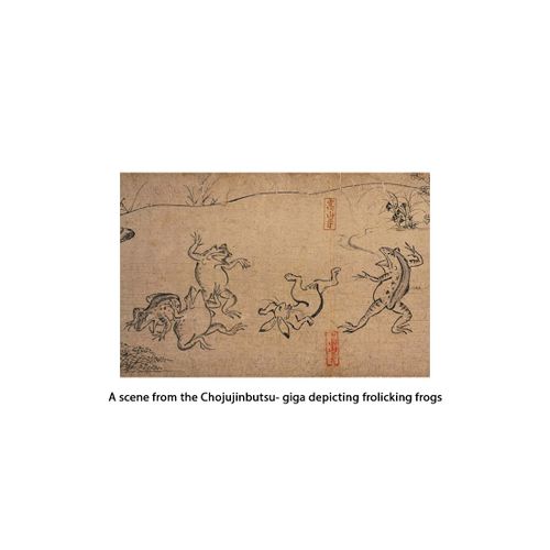 GYOKUKOKU: A LACQUER FUBAKO DEPICTING FROGS FISHING AND A THIEVING BIRD De Gyoku&hellip;