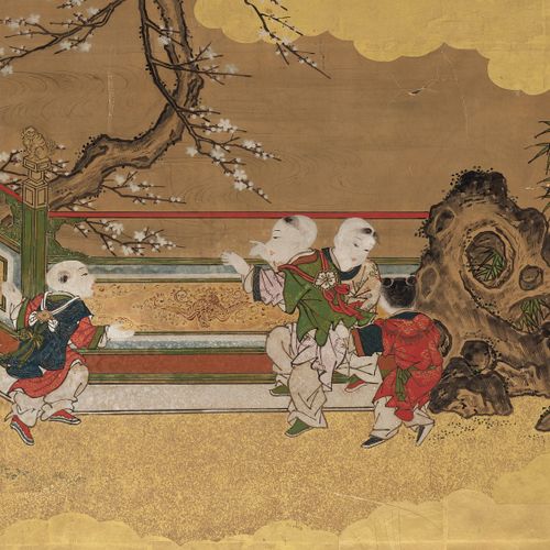 KANO ISEN’IN NAGANOBU: A TWO-PANEL BYOBU (FOLDING SCREEN) By Kano Isen’in Nagano&hellip;