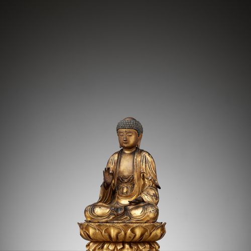 A LACQUER-GILT WOOD FIGURE OF AMIDA NYORAI 
日本，18世纪，江户时代（1615-1868年）





阿弥陀佛是阳&hellip;