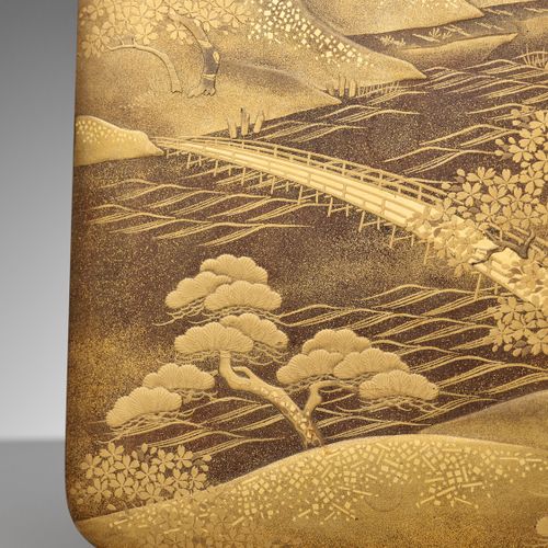 A FINE LACQUER KOBAKO WITH LANDSCAPES Japon, XIXe siècle, période Edo (1615-1868&hellip;