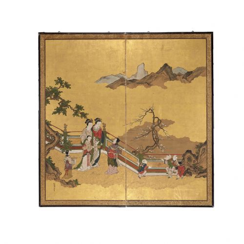 KANO ISEN’IN NAGANOBU: A TWO-PANEL BYOBU (FOLDING SCREEN) 作者：Kano Isen'in Nagano&hellip;