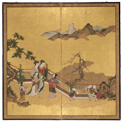 KANO ISEN’IN NAGANOBU: A TWO-PANEL BYOBU (FOLDING SCREEN) Von Kano Isen'in Nagan&hellip;