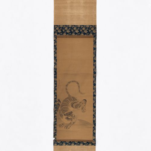 AFTER KANO NAGANOBU (1434-1530): A KANO SCHOOL SCROLL PAINTING OF A TIGER After &hellip;