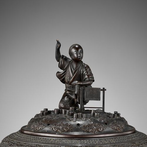 SHOKAKEN: A LARGE BRONZE KORO (INCENSE BURNER) Di Oshima Yasutaro (Shokaken), fi&hellip;