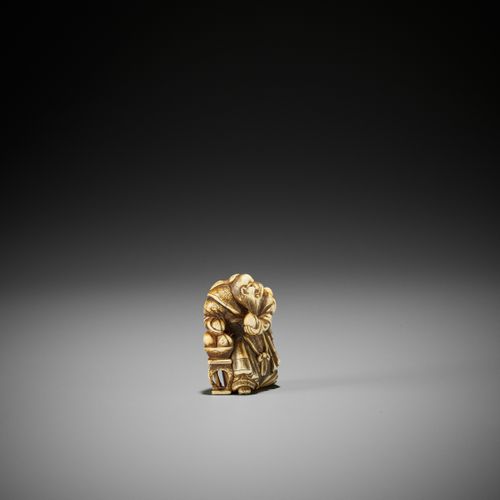 TOMOHIDE: AN IVORY NETSUKE OF TOBOSAKU SENNIN By Tomohide, signed Tomohide
Japan&hellip;