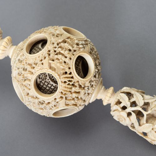 A CANTON IVORY PUZZLE BALL A CANTON IVORY PUZZLE BALL China, c. 1880. The puzzle&hellip;