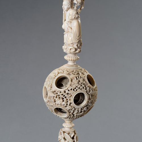 A CANTON IVORY PUZZLE BALL A CANTON IVORY PUZZLE BALL China, c. 1880. The puzzle&hellip;