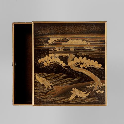 A LACQUER BOX AND COVER WITH MINOGAME DESIGN A LACQUER BOX AND COVER WITH MINOGA&hellip;