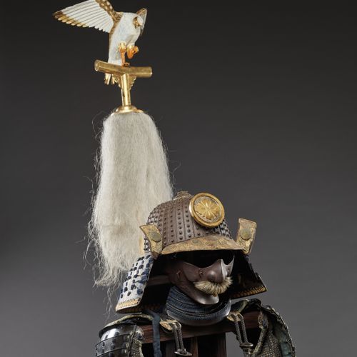 A SUIT OF ARMOR WITH A SUJIBACHI KABUTO BY KATSUHISA MYOCHIN AND A FALCON SASHIM&hellip;