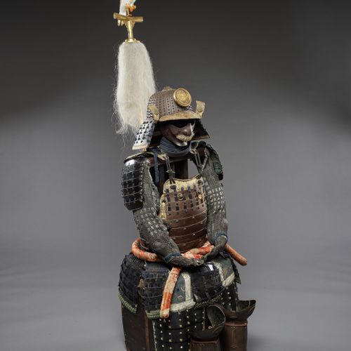 A SUIT OF ARMOR WITH A SUJIBACHI KABUTO BY KATSUHISA MYOCHIN AND A FALCON SASHIM&hellip;