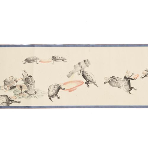 SHIBATA ZESHIN (1807-1891): A HIGHLY IMPORTANT 7-METER "CHOJU-GIGA TURTLES" EMAK&hellip;