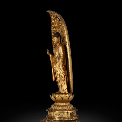 A MONUMENTAL AND IMPORTANT GILT WOOD STATUE OF AMIDA NYORAI A MONUMENTAL AND IMP&hellip;