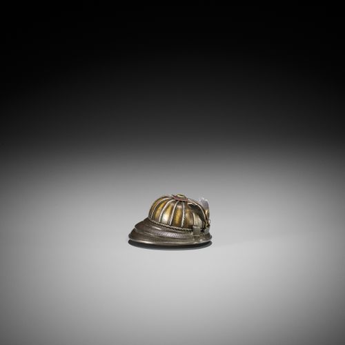 NORITSUGU: A RARE SILVER AND MIXED-METAL NETSUKE OF A KABUTO NORITSUGU: UN RARO &hellip;