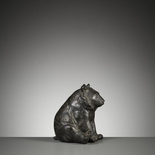 OMORI MITSUMOTO: A RARE AND CHARMING BRONZE OKIMONO OF A BEAR OMORI MITSUMOTO : &hellip;