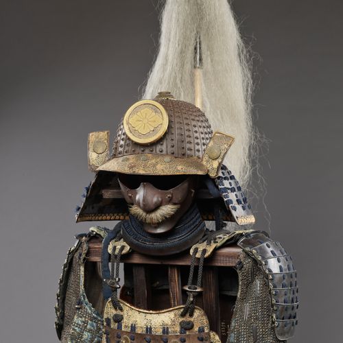A SUIT OF ARMOR WITH A SUJIBACHI KABUTO BY KATSUHISA MYOCHIN AND A FALCON SASHIM&hellip;
