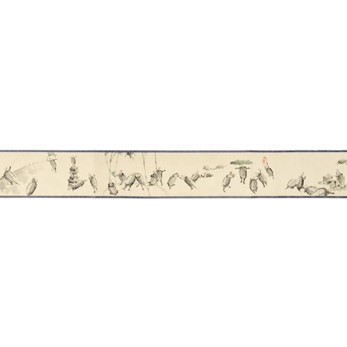 SHIBATA ZESHIN (1807-1891): A HIGHLY IMPORTANT 7-METER "CHOJU-GIGA TURTLES" EMAK&hellip;