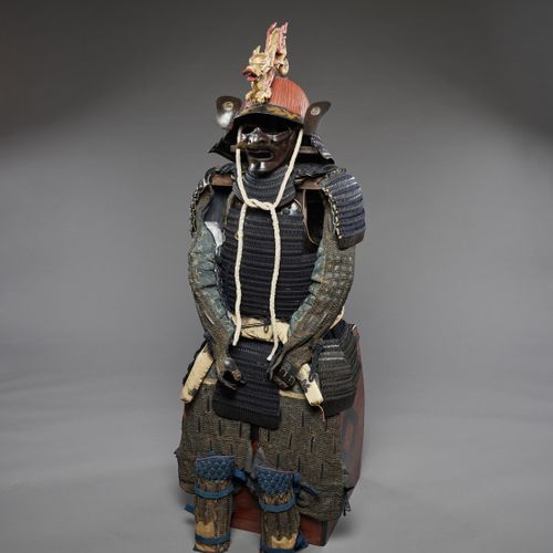 A SUIT OF ARMOR WITH SUJIBACHI KABUTO AND LARGE DRAGON MAEDATE A SUIT OF ARMOR W&hellip;