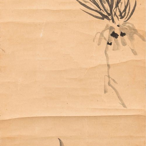 A ‘BAMBOO’ SCROLL PAINTING 一幅 "BAMBOO "卷轴画
日本，19世纪

熟练地用黑色墨水画在纸上，有签名和一个印章。

尺寸约1&hellip;