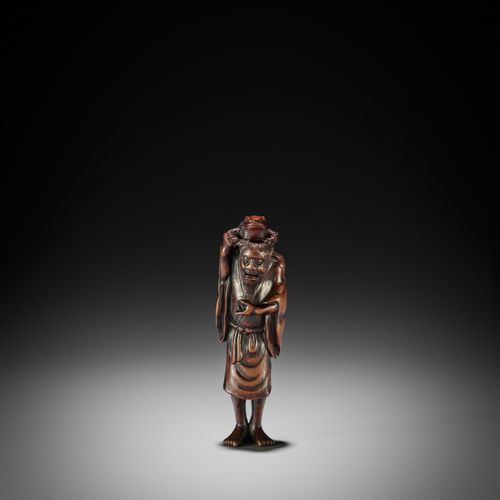 TADATOSHI: A LARGE WOOD NETSUKE OF GAMA SENNIN TADATOSHI: A LARGE WOOD NETSUKE o&hellip;