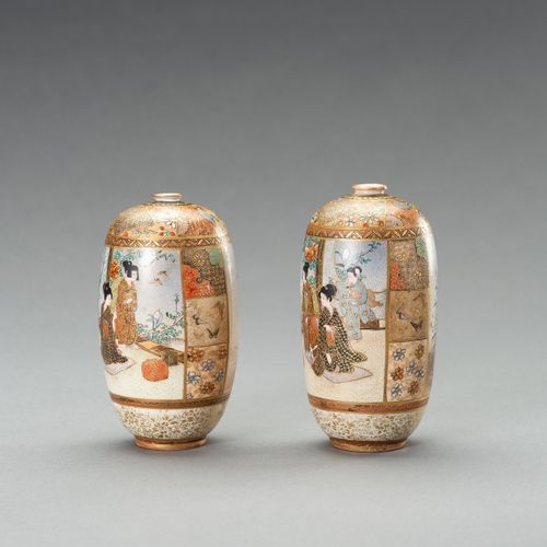 A PAIR OF SATSUMA ‘AUTUMN’ VASES PAIRE DE VASES "AUTOMNE" SATSUMA
Japon, période&hellip;