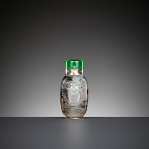 AN INSIDE-PAINTED GLASS SNUFF BOTTLE, BY WANG XISAN (born 1938), DATED 1979 王锡山（&hellip;