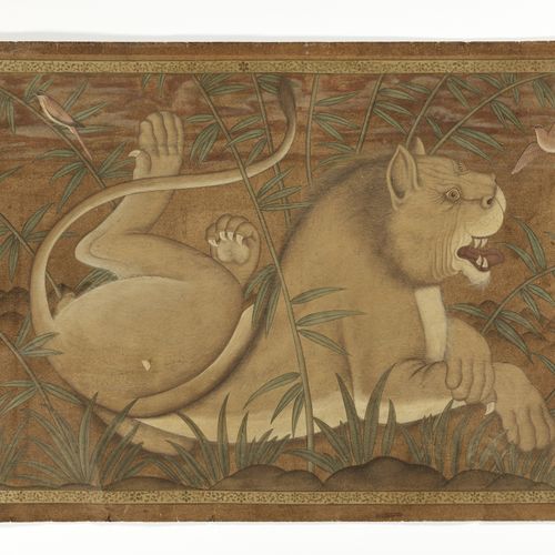 LION AT REST', MUGHAL EMPIRE LEONE A RIPOSO", IMPERO MOGHUL
1526-1857. Acquerell&hellip;