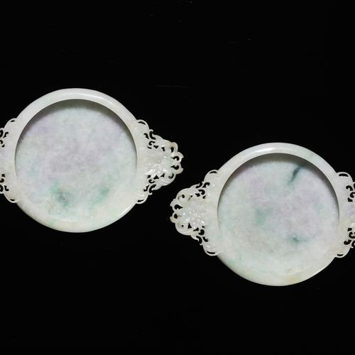 A PAIR OF RARE MUGHAL-STYLE JADEITE MARRIAGE BOWLS, LATE QING DYNASTY COPPIA DI &hellip;