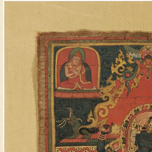 AN EARLY THANGKA OF GUHYASAMAJA AKSHOBHYAVAJRA, 13TH-14TH CENTURY AN EARLY THANG&hellip;