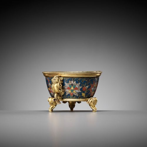 A CLOISONNÉ ENAMEL AND GILT BRONZE 'LOTUS' CENSER, JINGTAI MARK, MING DYNASTY CE&hellip;