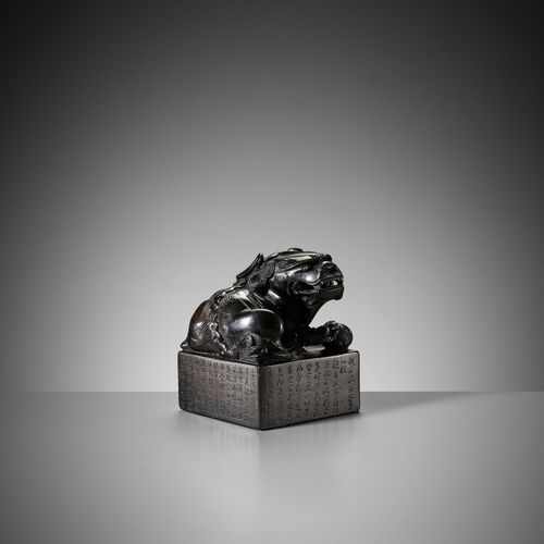 A LARGE 'BUDDHIST LION' SEAL, INSCRIBED WITH THE HEART SUTRA, QING DYNASTY A LAR&hellip;