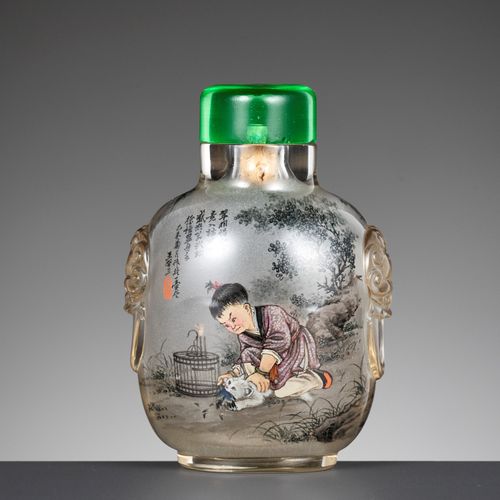 AN INSIDE-PAINTED GLASS SNUFF BOTTLE, BY WANG XISAN (born 1938), DATED 1979 UNE &hellip;
