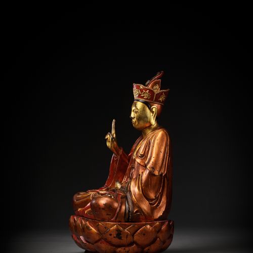A LARGE GILT-LACQUERED WOOD FIGURE OF A BODHISATTVA, VIETNAM, 17TH-18TH CENTURY &hellip;