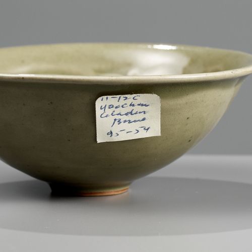 A MOLDED AND INCISED YAOZHOU CELADON 'TWO BOYS' CONICAL BOWL, NORTHERN SONG DYNA&hellip;