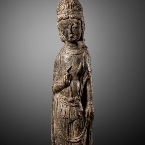 A RARE AND IMPORTANT LIMESTONE FIGURE OF A BODHISATTVA, LONGMEN GROTTOES, NORTHE&hellip;