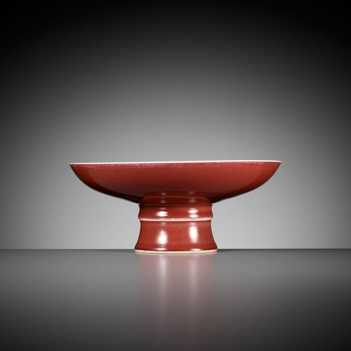 A COPPER-RED GLAZED TAZZA, YONGZHENG MARK AND PERIOD TAZZA GLAÇÉ EN CUIVRE, MARQ&hellip;