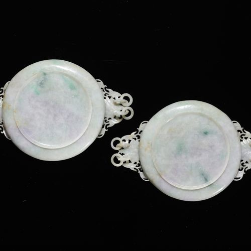 A PAIR OF RARE MUGHAL-STYLE JADEITE MARRIAGE BOWLS, LATE QING DYNASTY COPPIA DI &hellip;