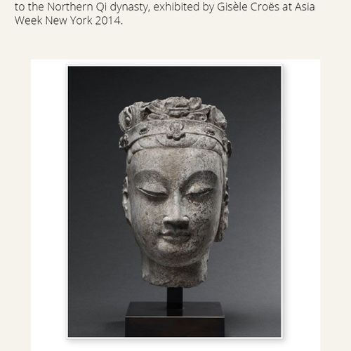 AN EXCEPTIONAL LIMESTONE HEAD OF BUDDHA, NORTHERN QI DYNASTY EXCEPTIONNELLE TÊTE&hellip;