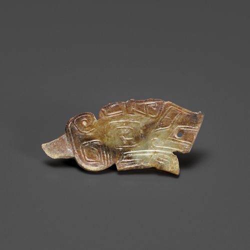 A TIGER-FORM JADE PENDANT, LATE SHANG DYNASTY A TIGER-FORM JADE PENDANT, LATE SH&hellip;
