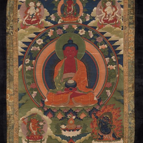 A THANGKA OF RED AMITHABA, TIBET, 18TH-19TH CENTURY A THANGKA OF RED AMITHABA, T&hellip;