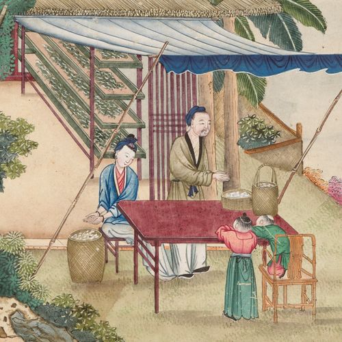 SEVEN ‘SILK PRODUCTION’ PAINTINGS, AFTER JIAO BINGZHEN (FL. 1689-1726), QING DYN&hellip;